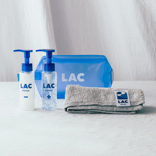 スキンケアトラベルセット【ミニタオル&ポーチ付き】